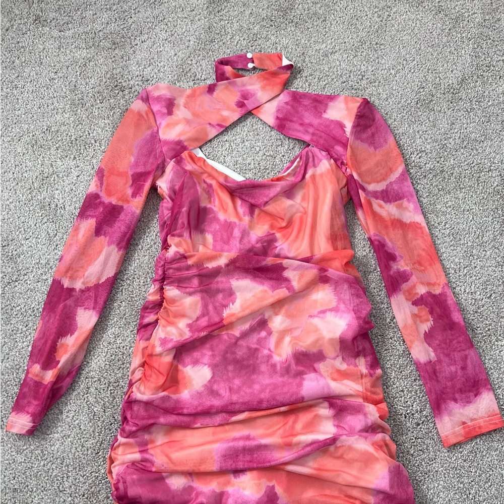 Elegant Pink and Orange Women's Dress